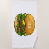 Hamburger cartoon illustratie strandlaken (Voorkant)