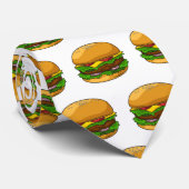 Hamburger cartoon illustratie stropdas (Opgerold)