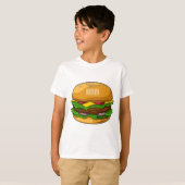 Hamburger cartoon illustratie t-shirt (Voorkant volledig)