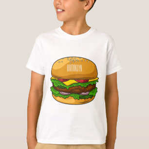 Hamburger cartoon illustratie t-shirt