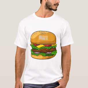 Hamburger cartoon illustratie t-shirt
