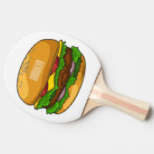 Hamburger cartoon illustratie tafeltennisbatje (Zijkant)