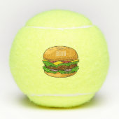 Hamburger cartoon illustratie tennisballen (Voorkant)
