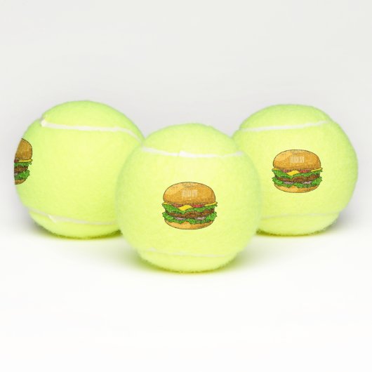 Hamburger cartoon illustratie tennisballen (Multi)