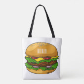 Hamburger cartoon illustratie tote bag (Achterkant)
