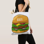 Hamburger cartoon illustratie tote bag (Dichtbij)