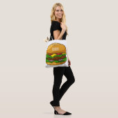 Hamburger cartoon illustratie tote bag (Op model)
