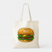 Hamburger cartoon illustratie tote bag (Achterkant)