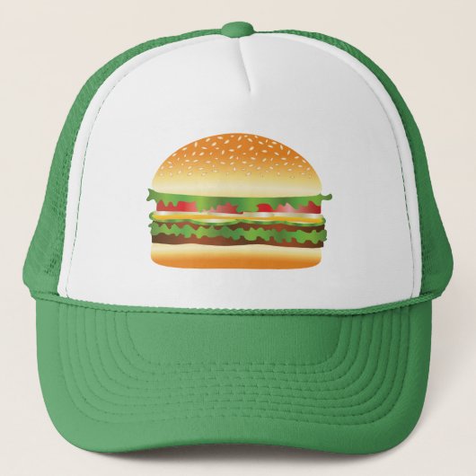 Hamburger Cartoon Illustratie Trucker Pet (Voorkant)