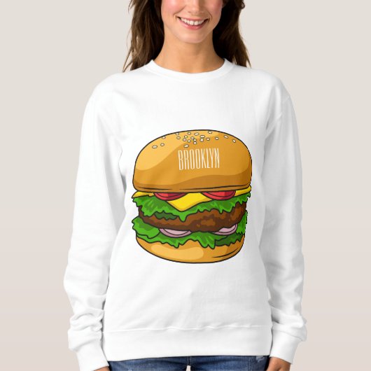 Hamburger cartoon illustratie trui (Voorkant)