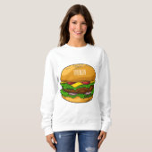 Hamburger cartoon illustratie trui (Voorkant volledig)