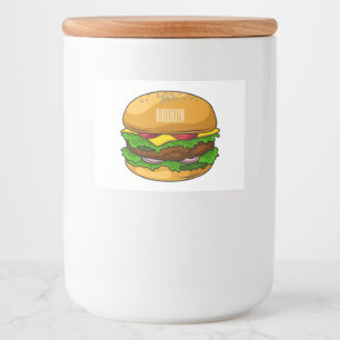 Hamburger cartoon illustratie voedselcontainer etiket