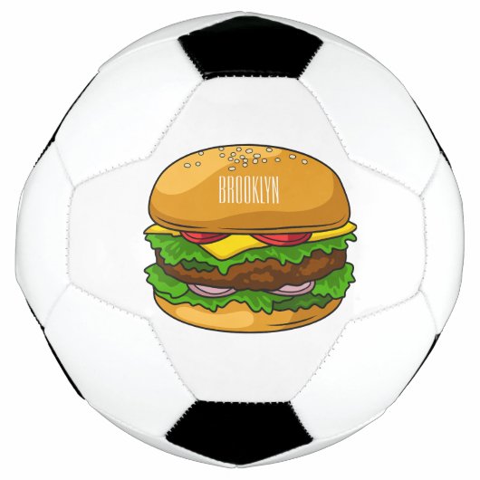Hamburger cartoon illustratie voetbal (Voorkant)