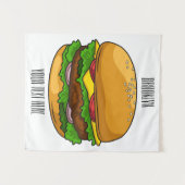 Hamburger cartoon illustratie wandkleed (Voorkant (horizontaal))