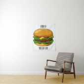 Hamburger cartoon illustratie wandkleed (In situ)