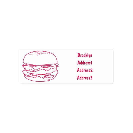 Hamburger cartoon illustratie  zelfinktende stempel (Design)