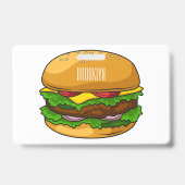 Hamburger cartoonillustratie badge (Achterkant)