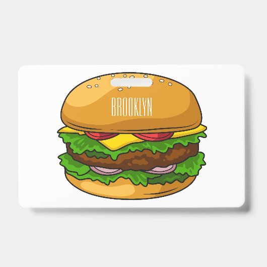 Hamburger cartoonillustratie badge (Voorzijde)