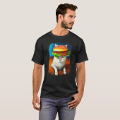 Hamburger Cat Catburger Burger Spint gemiddelde ka T-shirt (Voorkant volledig)