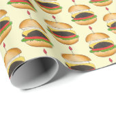 Hamburger Cheese Burger Cheeseburger Fast Food Cadeaupapier (Rol Hoek)