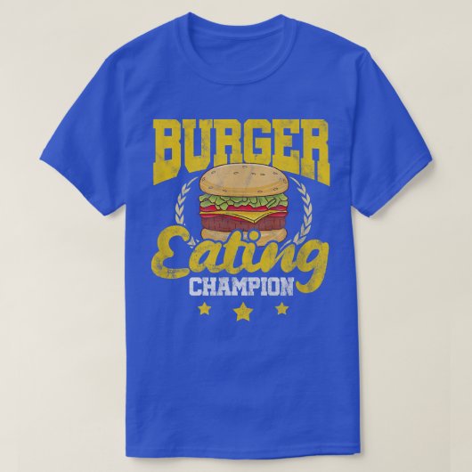 Hamburger Cheese Burger Eating Champion Distress T-shirt (Design voorkant)