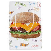 Hamburger Cheese Fast Food BBQ Diner Medium Cadeauzakje (Voorkant)