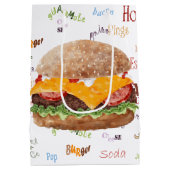 Hamburger Cheese Fast Food BBQ Diner Medium Cadeauzakje (Achterkant)