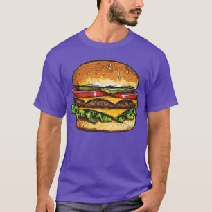 Hamburger Cheeseburger BBQ Fast Food grappig T-shirt