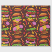 hamburger cheeseburger brown cadeaupapier (Vlak)