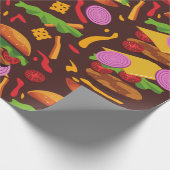 hamburger cheeseburger brown cadeaupapier (Hoek)