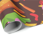 hamburger cheeseburger brown cadeaupapier (Rol Hoek)