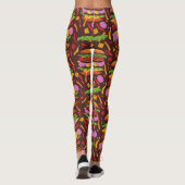 hamburger cheeseburger brown leggings (Achterkant)
