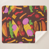 hamburger cheeseburger brown sherpa deken (Voorkant (horizontaal))