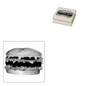 Hamburger Cheeseburger Burger Fast Food Stamp Rubberstempel (Gestempeld)