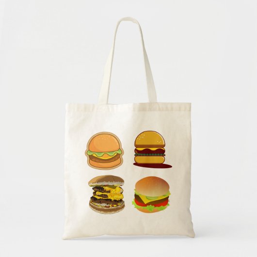 Hamburger, Cheeseburger, Eten Tote Bag (Voorkant)