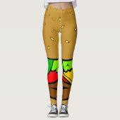 hamburger cheeseburger fast food leggings (Voorkant)