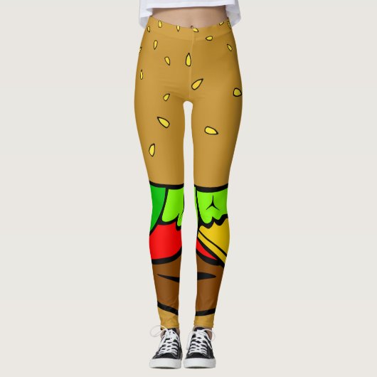 hamburger cheeseburger fast food leggings