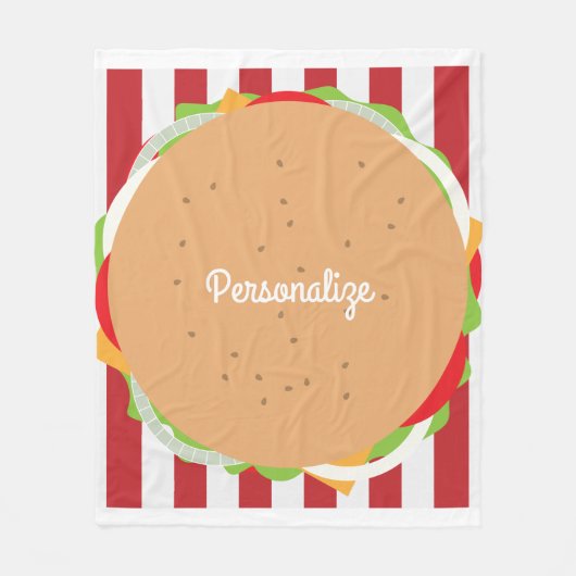 Hamburger cheeseburger schattig café fleece deken (Voorkant)