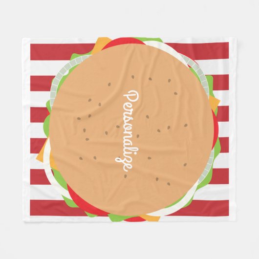 Hamburger cheeseburger schattig café fleece deken (Voorkant (Horizontaal))