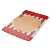 Hamburger cheeseburger schattig café gestreept rec badmat (Gekanteld)