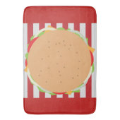 Hamburger cheeseburger schattig café gestreept rec badmat (Voorkant Verticaal)