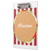 Hamburger cheeseburger schattig café gestreept roo klembord (Links)
