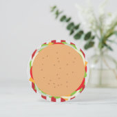 Hamburger cheeseburger schattig café kaart (Staand voorkant)