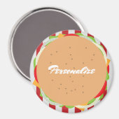 Hamburger cheeseburger schattig café magneet (Voorkant / Achterkant)