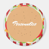 Hamburger cheeseburger schattig café magneet (Voorkant)