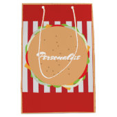 Hamburger cheeseburger schattig café rood wit gest medium cadeauzakje (Voorkant)