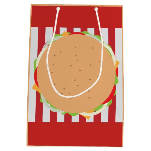 Hamburger cheeseburger schattig café rood wit gest medium cadeauzakje (Achterkant)