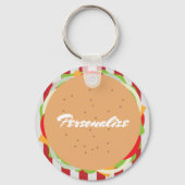 Hamburger cheeseburger schattig café sleutelhanger (Voorkant)