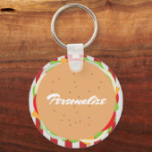 Hamburger cheeseburger schattig café sleutelhanger (Voorkant)