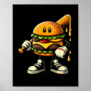 Hamburger Cheeseburger Spelen Verkoop Sportspeler Poster